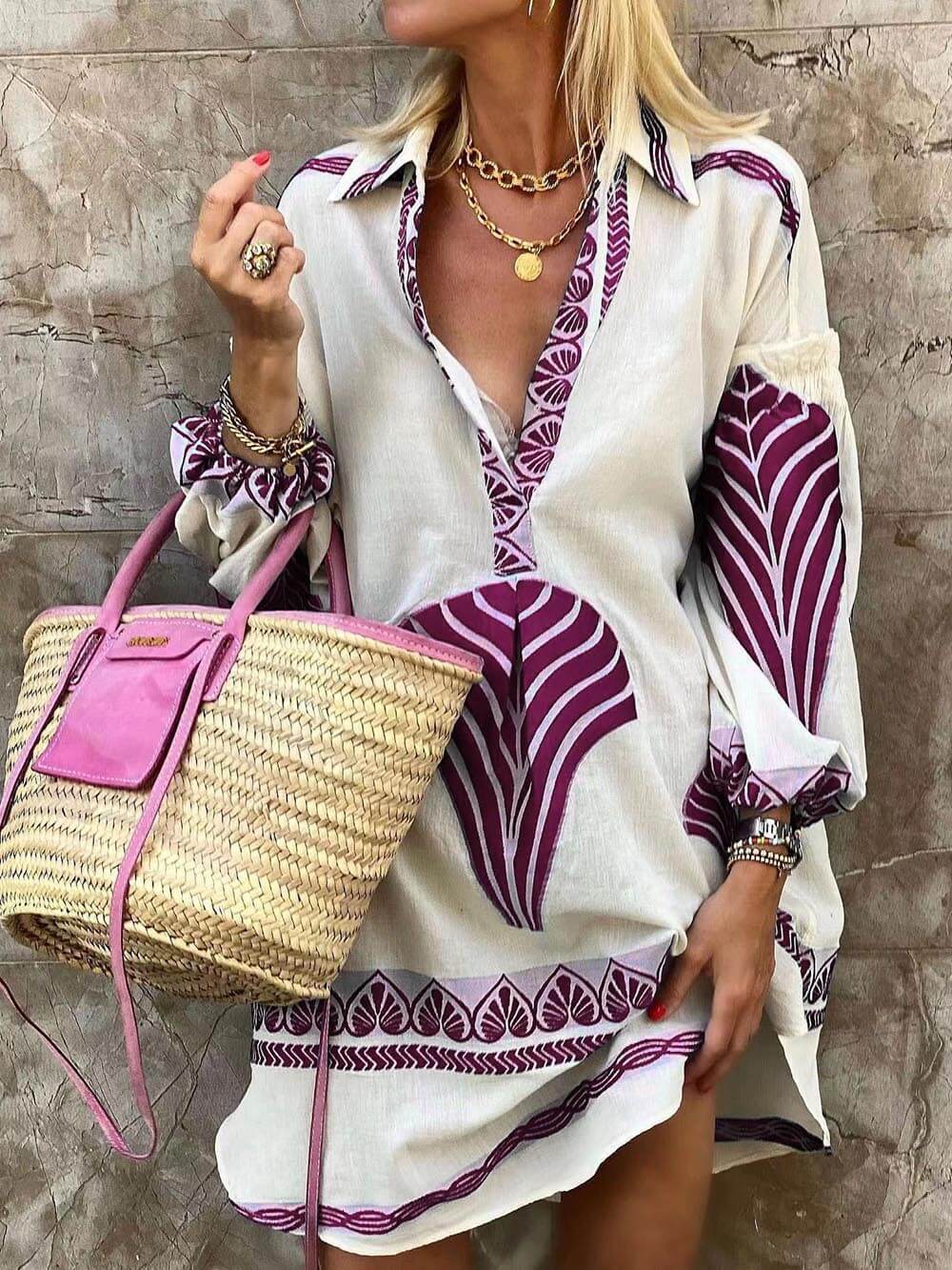 Casual Long Shirt Loose Sleeve Dress