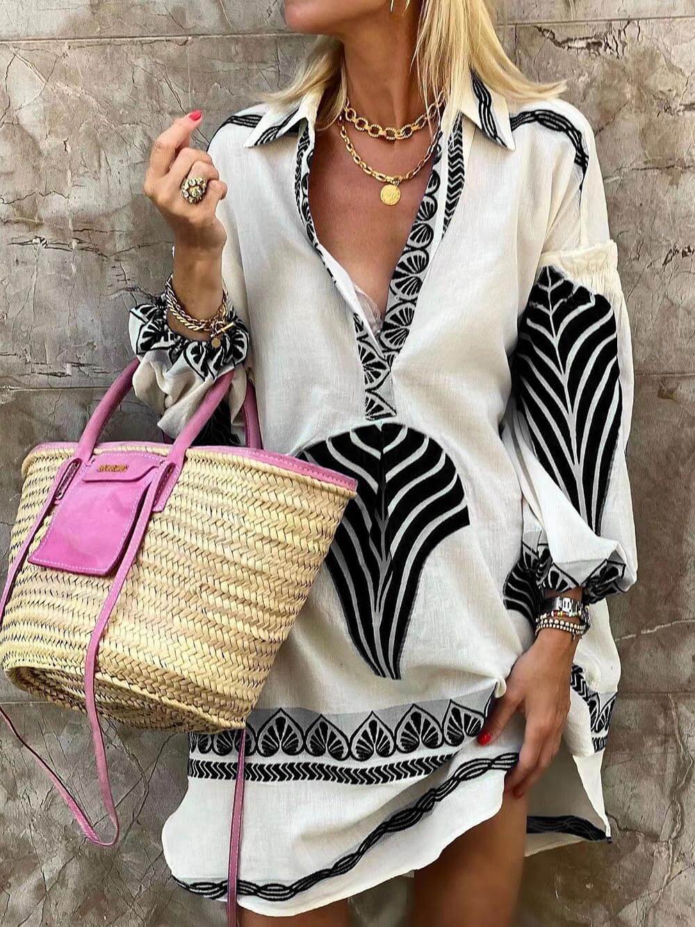 Casual Long Shirt Loose Sleeve Dress