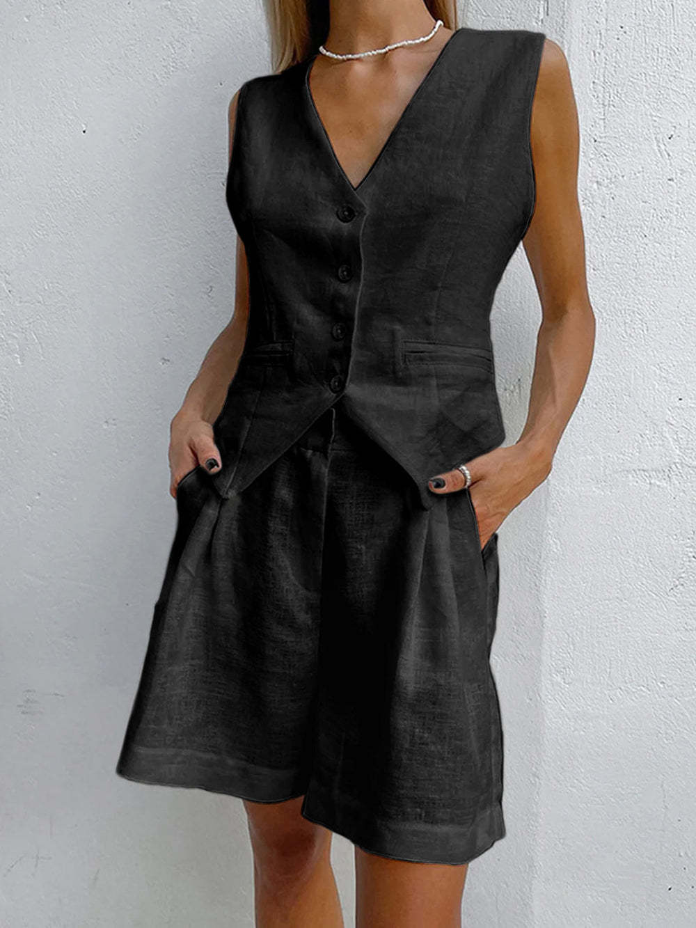 Cover‑Up Two‑Piece Shorts Set