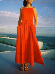 Strapless Square Neck Tie Dress