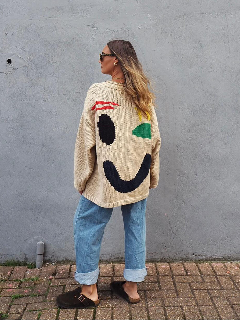 Feel Good Slogan Knit Sweater