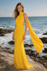 Backless Tie Detail Bodycon Prom Dress