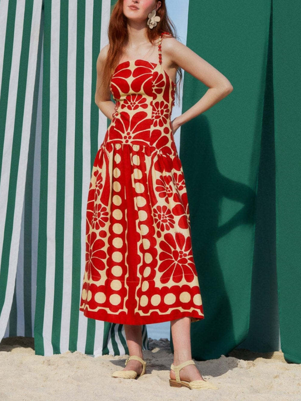 Red Open Back Sleeveless Dress