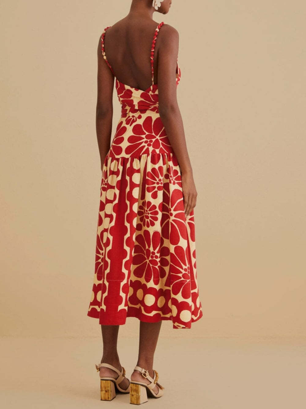 Red Open Back Sleeveless Dress