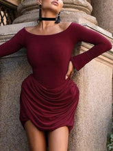 Waist Pleated Off Shoulder Dress