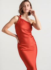 Satin One Shoulder Bodycon Formal Dress