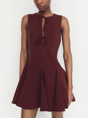 Elegant Bow Detail Triangle Hem Dress