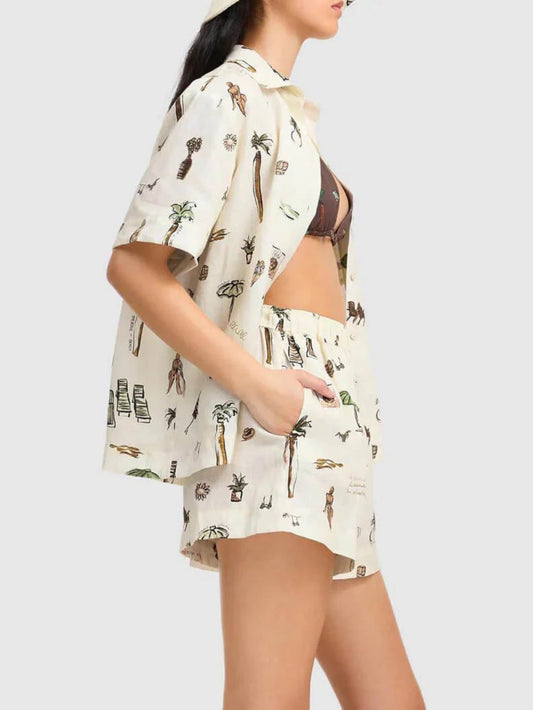 Loose Fit Printed Shorts Set