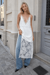 Sexy Lace V Neck Elegant Midi Blouse