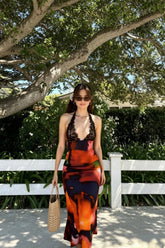 Lace Spaghetti Strap Holiday Maxi Dress