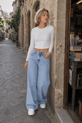 High Waist Straight Leg Wide Leg Jeans