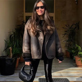 Faux Leather Bomber Jacket