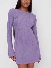 Wave Stripe Long Sleeve Bodycon Dress