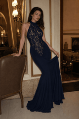 Sexy Lace Patchwork Bodycon Maxi Dress
