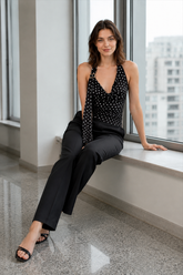 Polka Dot V Neck Cami Blouse