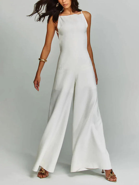Casual Wide Leg Strap Jumpsuit