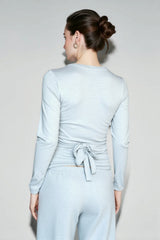 V Neck Tie Waist Two-Piece Set