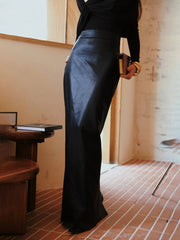 Black PU Leather High Waist Skirt