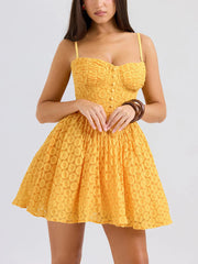 Vintage Lace Sexy Strappy Mini Dress