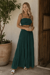 Casual Tube Top Maxi Skirt Set