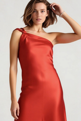 Satin One Shoulder Bodycon Formal Dress
