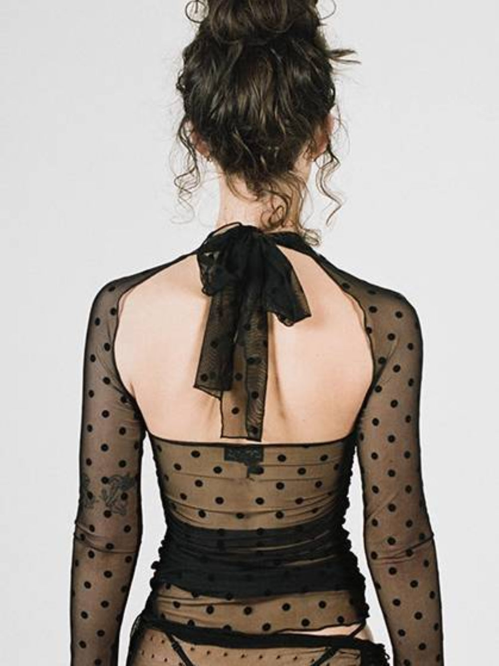 Polka Dot Lace Sheer Top