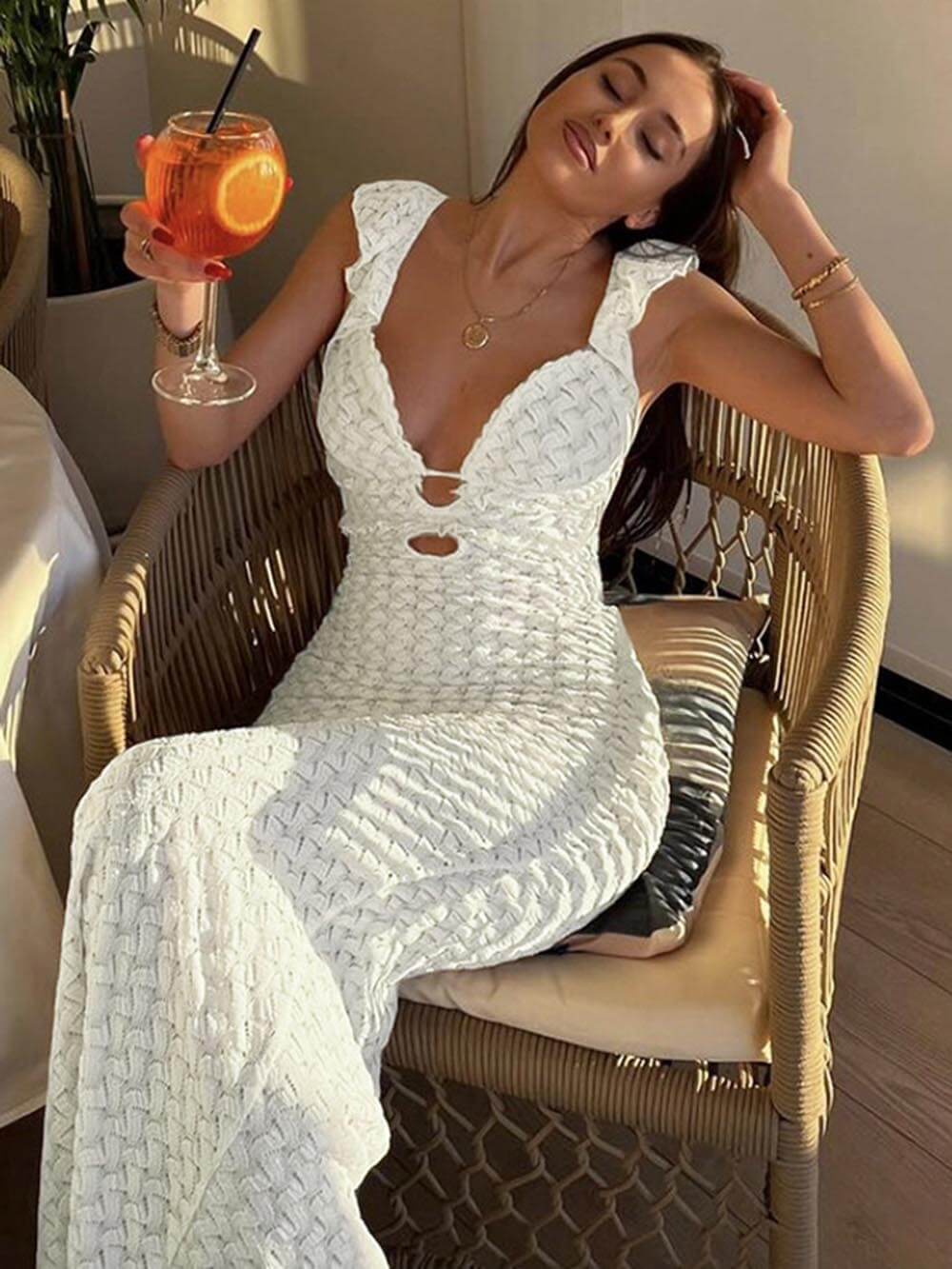 French-Inspired Slimming Backless Dress