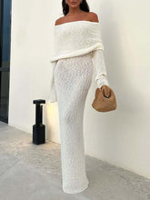 Off-Shoulder Backless Knit Beach Dress