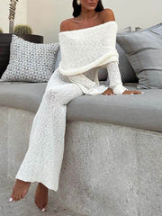 Off-Shoulder Backless Knit Beach Dress