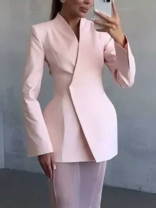 Chic Asymmetrical Hem Blazer