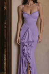 Backless Mesh Spaghetti Strap Bodycon Maxi Dress