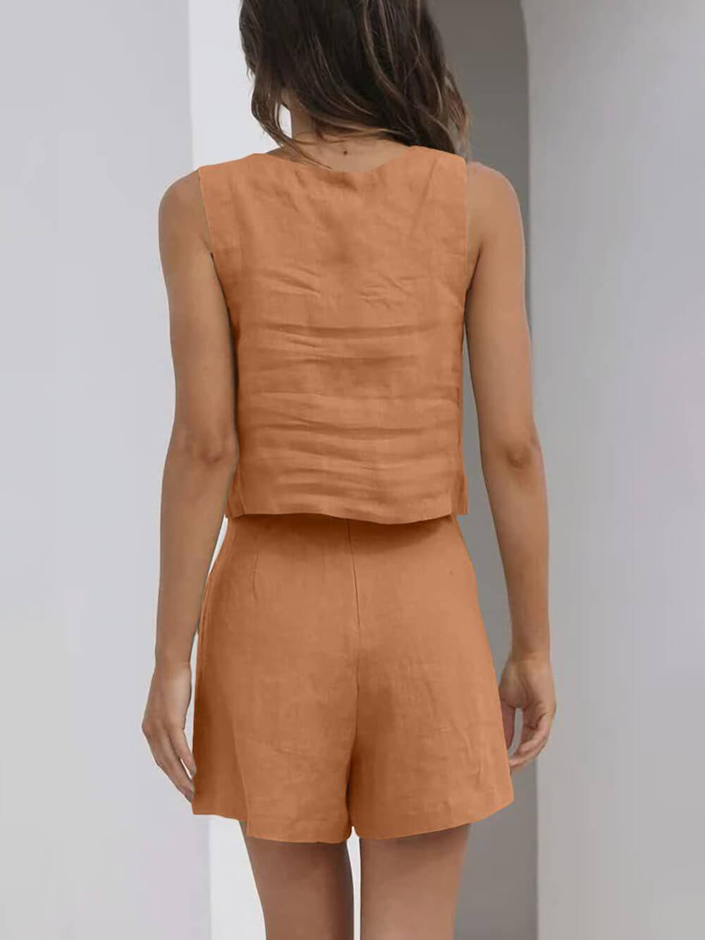 Sleeveless Top Casual Shorts Set