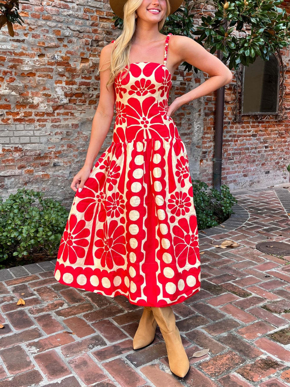 Red Open Back Sleeveless Dress