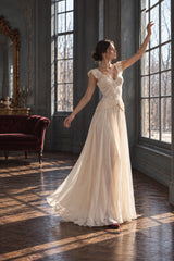 Sheer Lace V Neck Elegant Maxi Dress