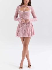 Vintage Elegant Sexy Lace Mini Dress