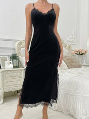 Velvet Lace Backless Nightdress
