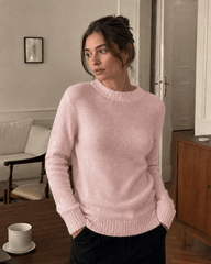 Mohair Round Neck Knit Top