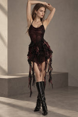 Slim Solid High-Waisted Halter Backless Mini Dress