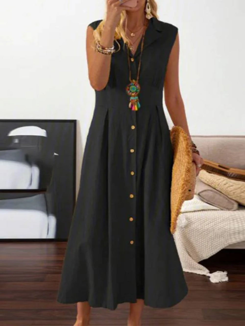 Lapel A- Line Dress