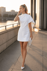 Simple Irregular Sleeveless Waist Mini Dress