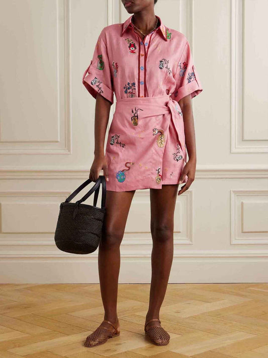 Printed Shirt Collar Set