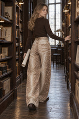 Deer Pattern Color Block Loose Jeans