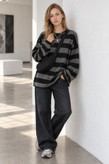 Stripe Long Grunge Arm Tee