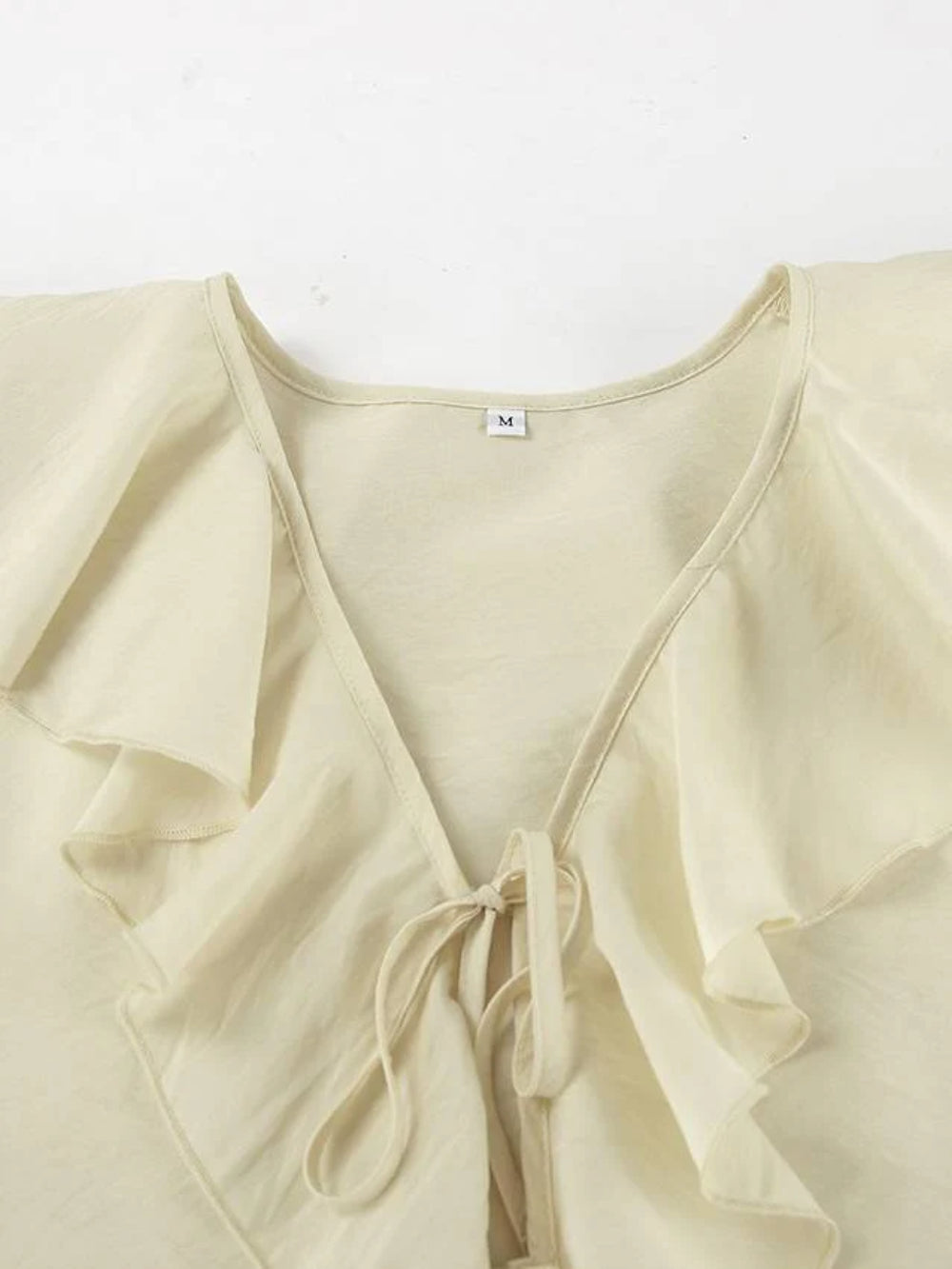 Ruffled V-Neck Top & Shorts Set