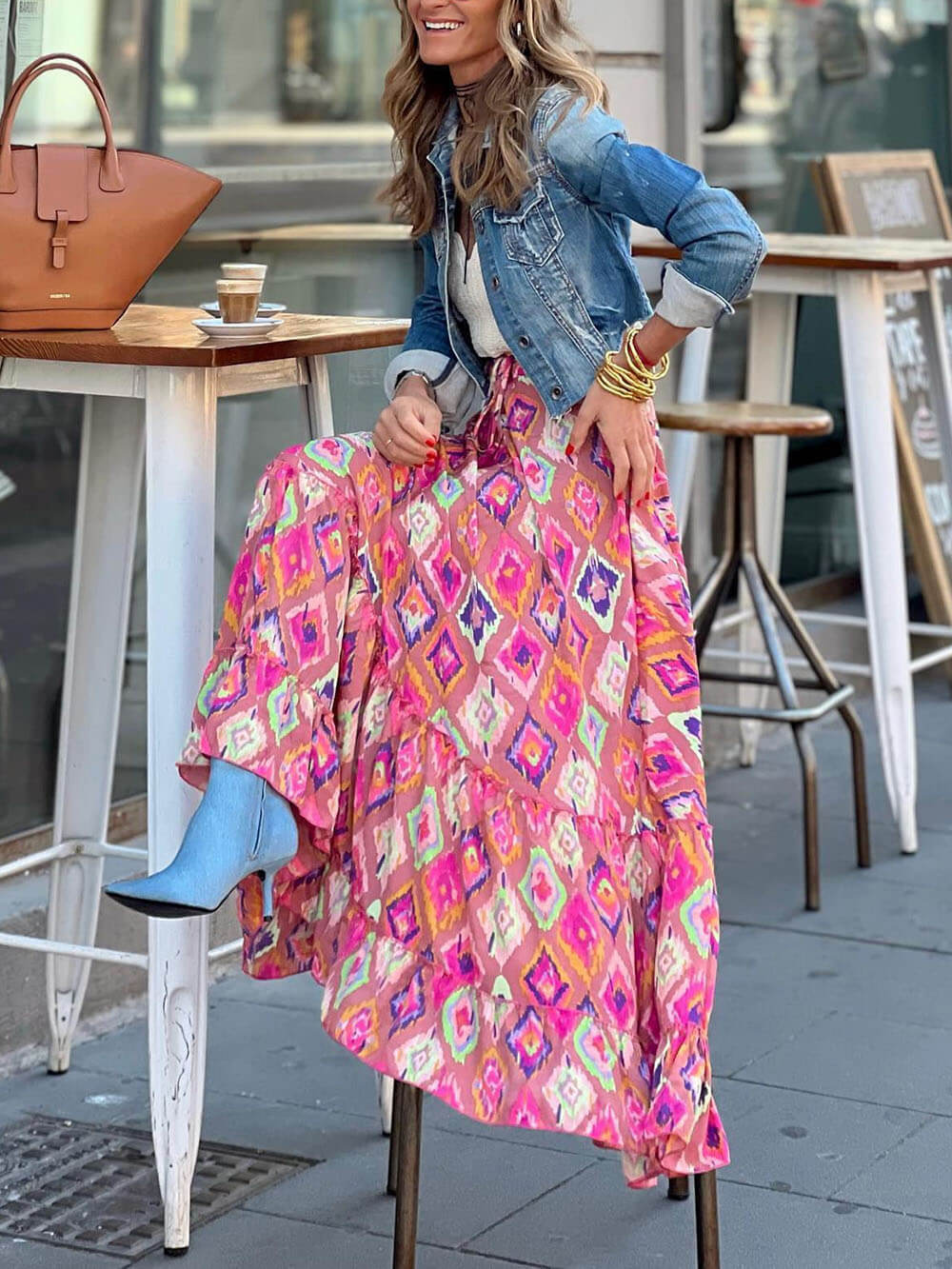Bohemian Print Maxi Skirt
