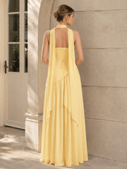 Solid Bustier High Slit Formal Dress