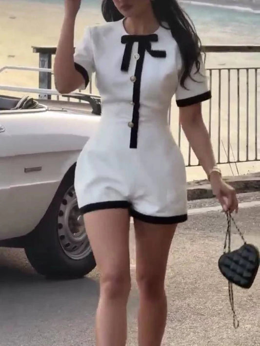 Black White Contrast Jumpsuit