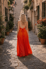Ombre Halter Tie Back Sleeveless Vacation Dress