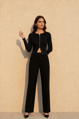 Slim Long Sleeve Ribbed Cardigan