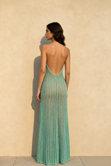 Knitted Slit Back Boho Dress